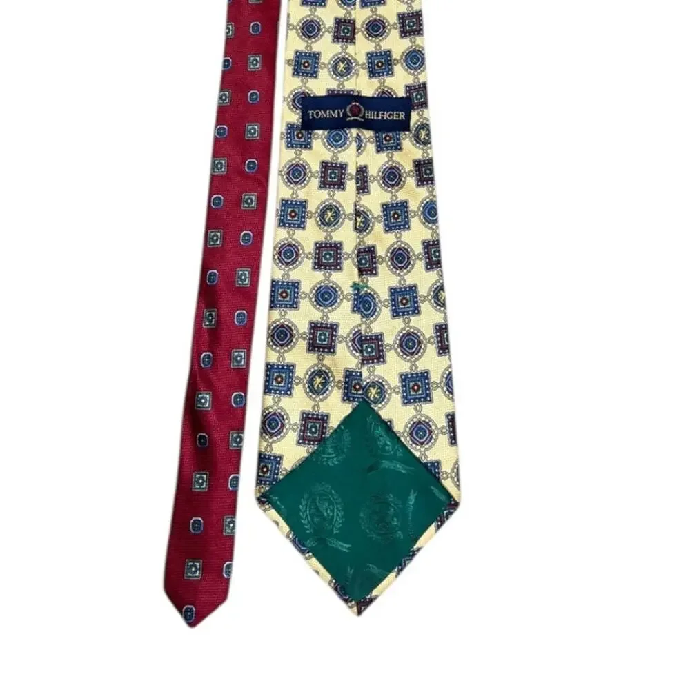 Tommy Hilfiger Silk Tie USA Italy Medallion Classic Mens Necktie 60
